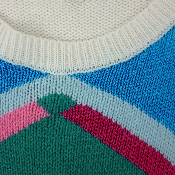 VTG L.A. LADY Tribal Sweater Vest Multi Color - Picture 4 of 8